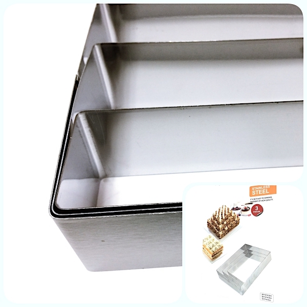 Формы для выпечки стальные Набор 3 шт | Прямоугольники (100, 150, 200 мм, высота 45 мм)