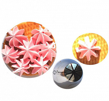 Насадка закрытая роза №142 | М размер 6 прямых лучей (mini Russian Pastry Tube Closed Rose #142 | М size | by Tulip Workshop)