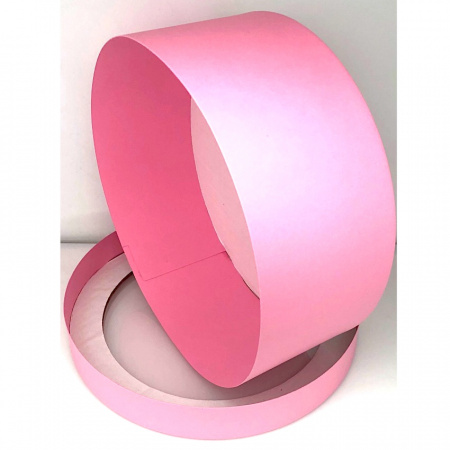 Коробка для выпечки круглая (шайба) 20•8 см РОЗОВАЯ (окно, крышка+дно) | упак. 5-20 шт