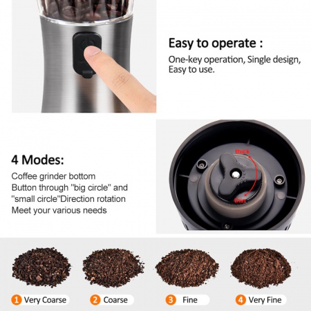 Кофемолка электрическая USB 3 в 1 (измельчитель специй, орехов, перца, зёрен)