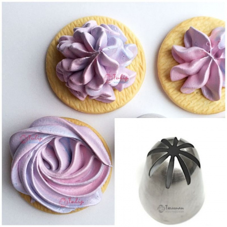 Насадка закрытая звезда №136, 336, 536 (232) | Роза Твист (8 лучей) - Standard closed star tip #136, 336, 536 (232) | Rose Twist | by Tulip Workshop