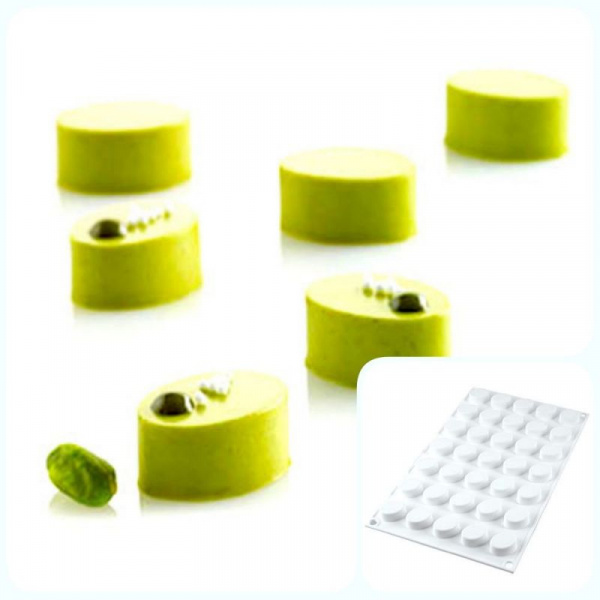 Силиконовая форма 3D для муссовых десертов и декора | Овал (Oval) мини на 35 ячеек