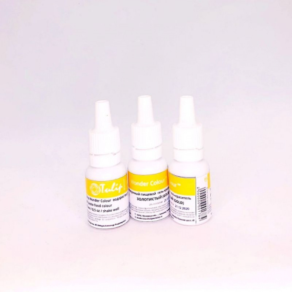 Краситель пищевой гелевый Tulip Wonder Colour | 15 мл. Золотой блестящий