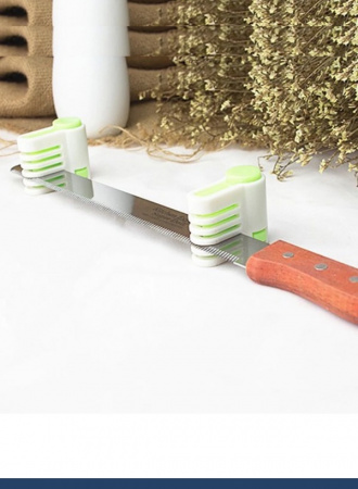 Нож 35 см крупный зуб для бисквита, торта, хлеба + 2 держателя Эксперты Кухни