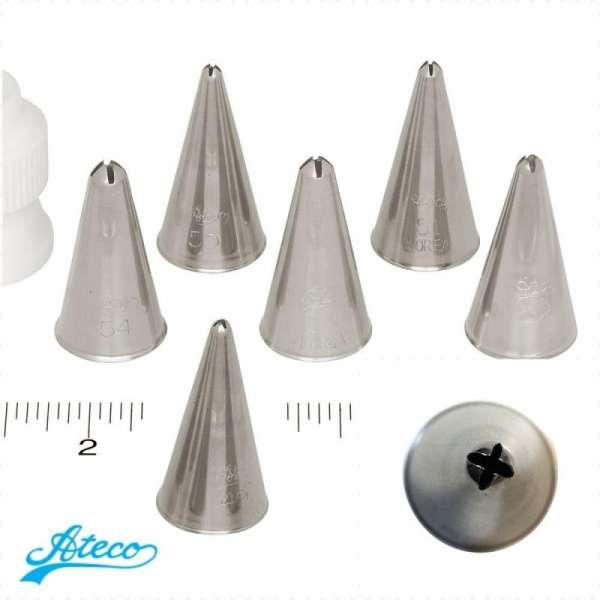 Кондитерская насадка закрытая звезда №49 - 54 Ateco | 4 луча мини размер