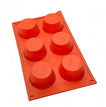 Форма силиконовая для выпечки Кекс 6 фигур | 295*175*35 мм