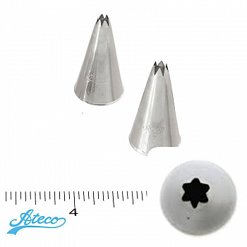 Кондитерская насадка открытая звезда №16, 17 Ateco | 6 лучей мини размер Кондитерская насадка открытая звезда №16, 17 Ateco | 6 лучей мини размер