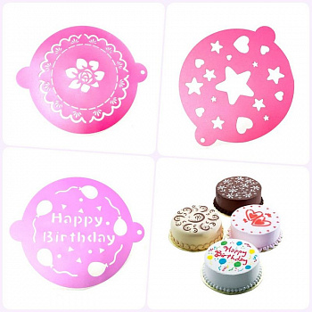 Трафареты для декора выпечки | Набор 3 шт (ДР)