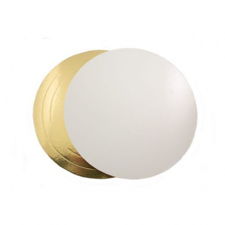 Подложка для торта усиленная Золото/Жемчуг 2х сторон. 3.2 мм, Ø 320 мм