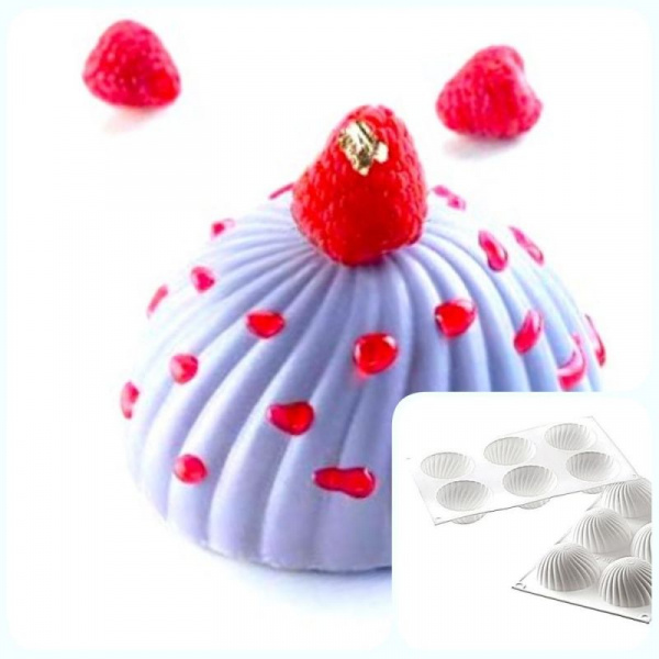 Силиконовая форма 3D для муссовых десертов | Парфум 6 ячеек